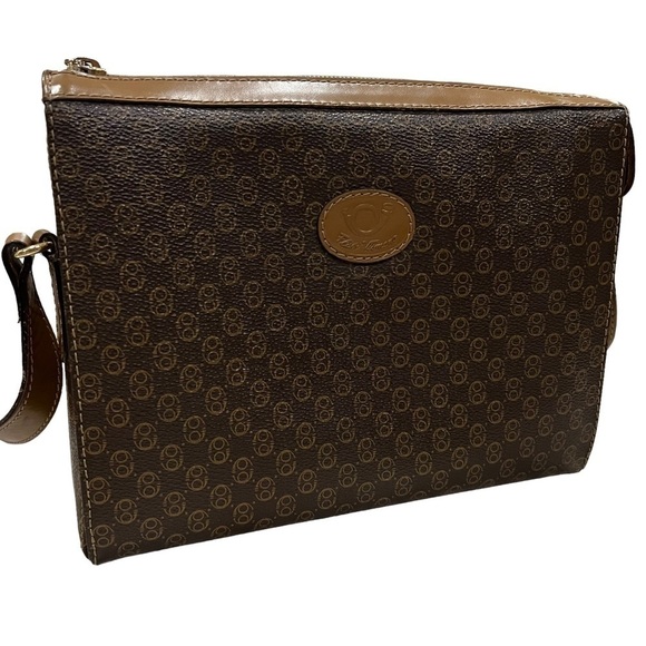 Flavi Vismano Vintage Brown Tan Genuine Leather Shoulder Bag Purse - Picture 1 of 12